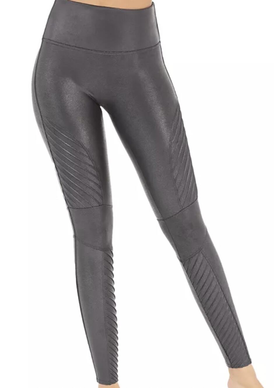 Spanx Leggings Size S Faux Leather Moto Workout Yoga Pilates Athleisure Gym